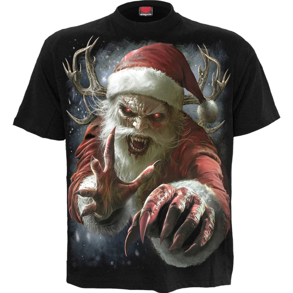 Spiral - Naughty Or Nice Santa Heren Tshirt - Zwart